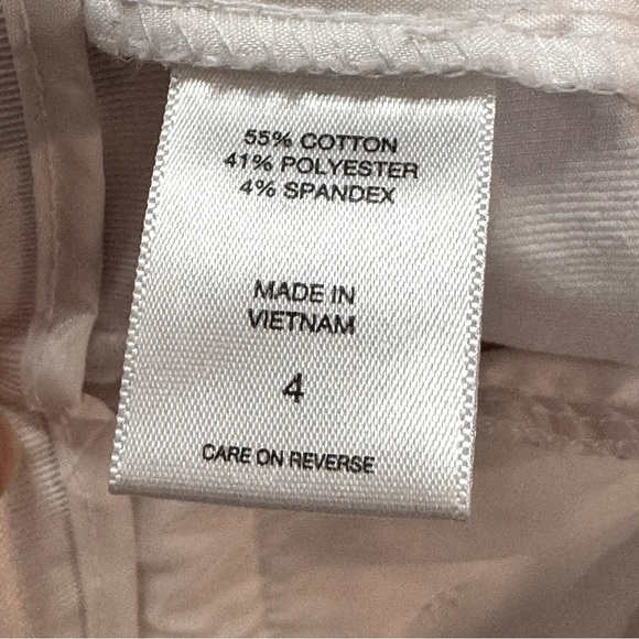 New York & Company White Bermuda Shorts Tailored Cotton Blend - Picture 6 of 6